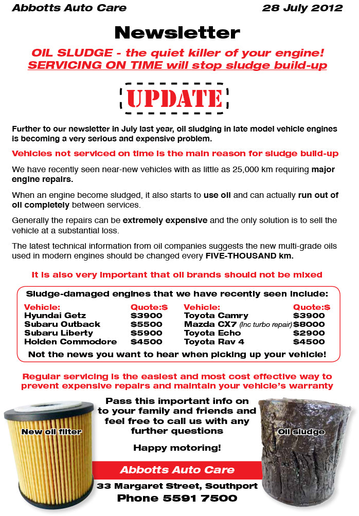 Newsletter July 2012 Abbott's Auto Care